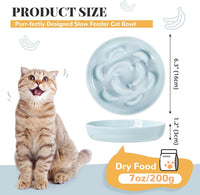 Melamine Slow Feeder Cat Bowls, Dishwasher Safe - 3 Pack - White/Blue/Green / 2"H - image 2