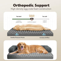 Orthopedic Washable Dog Bed with Bolster for Medium to Large Dogs – Essentials for Dogs - 42.0"L x 30.0"W x 8.0"Th / Dark Grey - image 4