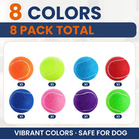Colorful Tennis Balls for Dogs, Non Squeaky - Small-2in / 8P - image 2