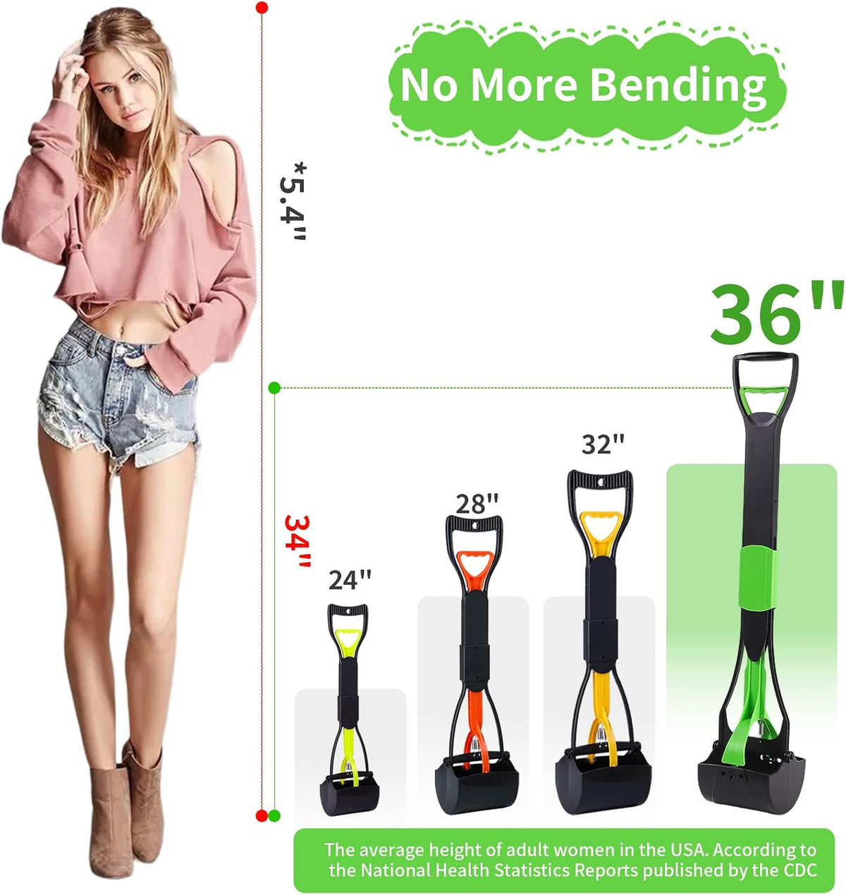 36“ Large Dog Pooper Scooper for Large Dogs Heavy Duty - 36-inch(Green) - image 2