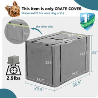PETSFIT Dog Crate Cover, Double Doors, Mesh Window - 36.5"L x 23.5"W x 25.0"H - image 3