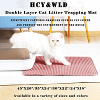 Cat Litter Mat, Honeycomb Double Layer Litter Trapping Mat – Daily Care for Cats - Pink / 35x24 Inches - image 2