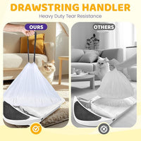 160 Count Cat Litter Box Liners with Drawstring Compatible with Litter-Robot 3/4 Heavy Duty Cat Litter Bags Waste Bags Replacement