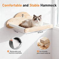 XiaZ Cat Wall Shelves, Corner Cat Shelf with 3 Wide Perch Steps - Hammock - image 2
