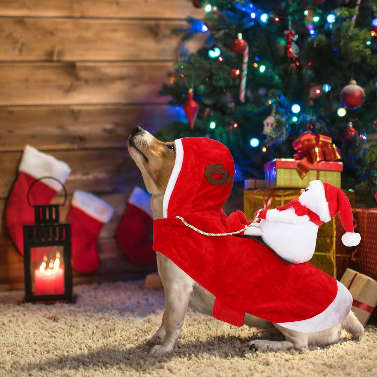 Santa Dog Costume, Dog Christmas Outfit, Riding Pet Costume - Snowman / S(Neck:10.2-11.8" Chest:13-18.5") - image 4