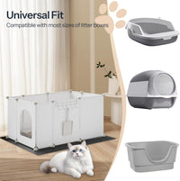 HOOBRO Cat Litter Box Enclosure with Large Oxford Mat - White - image 3