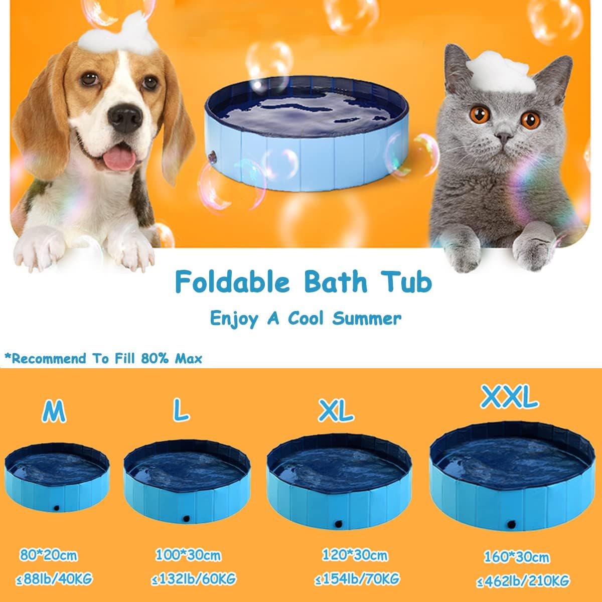 Dog Pool Foldable pet Pool Dog Swimming Pool Portable Suitable - 48x12in - image 4