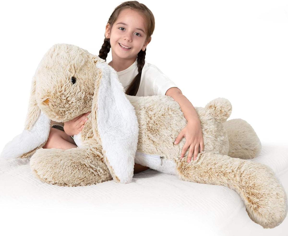 BENINY 31 Inch Giant Bunny Stuffed Animal - Bunny_brown 31in