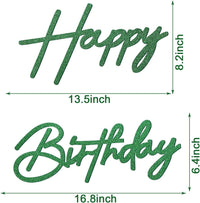 Happy Birthday Sign for Backdrop - Felt / Green - image 2