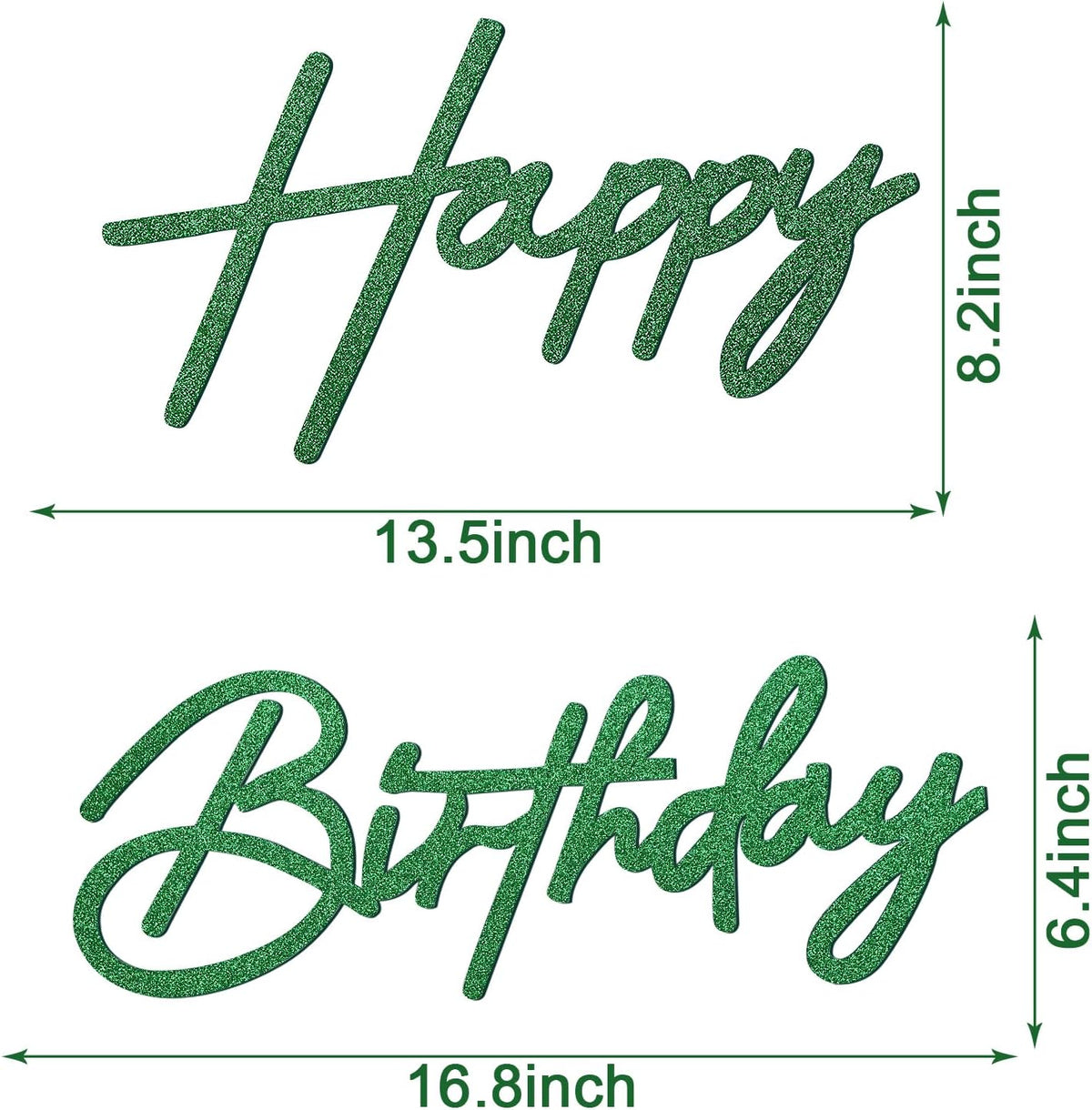 Happy Birthday Sign for Backdrop - Felt / Green - image 2