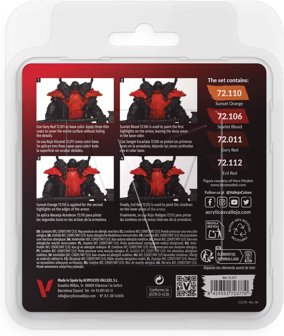 Vallejo, Game Color, 4 Bottles x 0.6 fl.oz. - Red Color Set - image 2