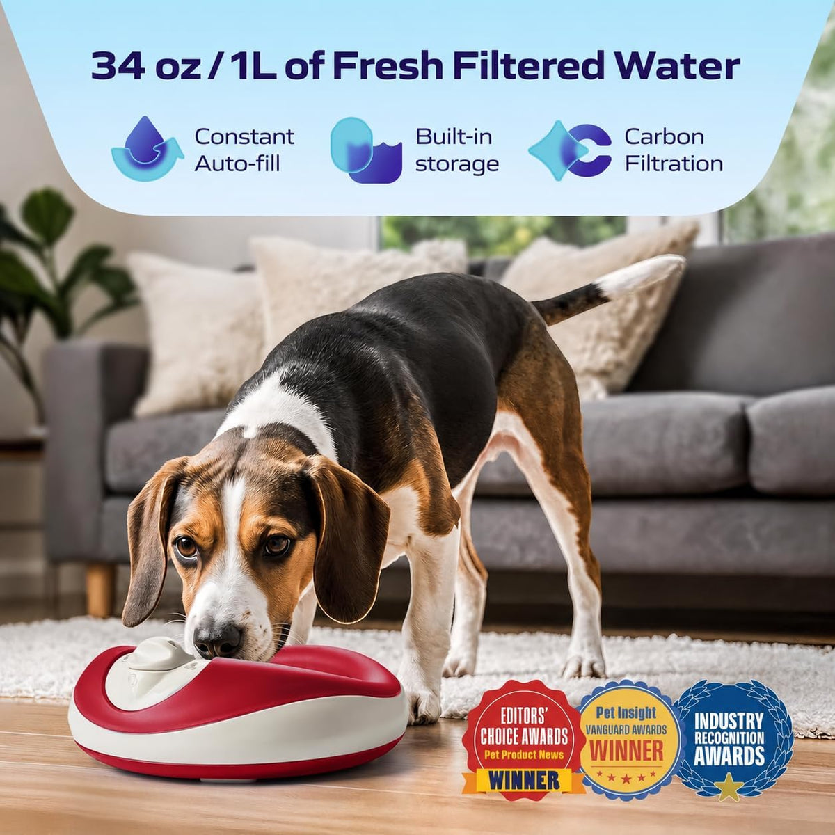 Filtered Portable Dog Water Dispenser - Red / Mini (34 oz / 1L) / Water Dispensers - image 4