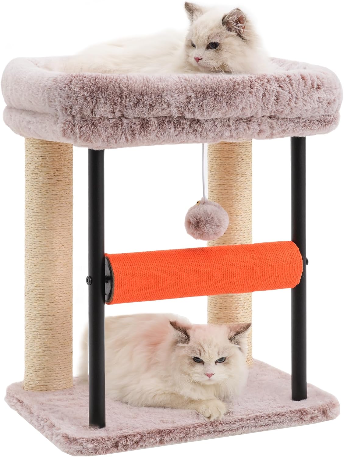 Hey-brother Cat Tree, Sturdy Tower with Sisal-Wrapped Columns - 18.9 inches / Muchroom