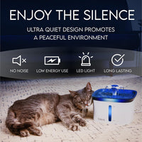 Veken Innovation Award Winner 95oz/2.8L Cat Water Fountain - Blue / 2 Filters+2 Sponges - image 4