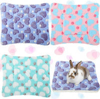 Jetec 3 Pcs Guinea Pig Beds, Fleece Small Animal Mats - Fleece / Heart / Purple