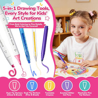 DreamyCandy 70 Pcs Washable Markers Set for Kids 4-8 - Pink Axolotl - image 4