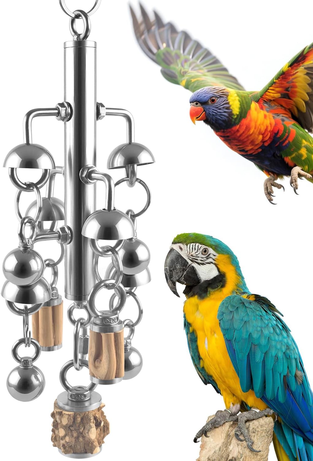 KATUMO Bird Toys, Parrot Pull Spoons - Silvery