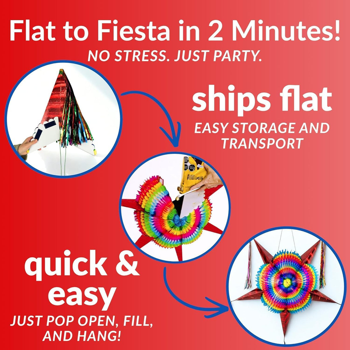 Mexican Piñata, Christmas Pinata - Red Extra Strong 32" - image 4