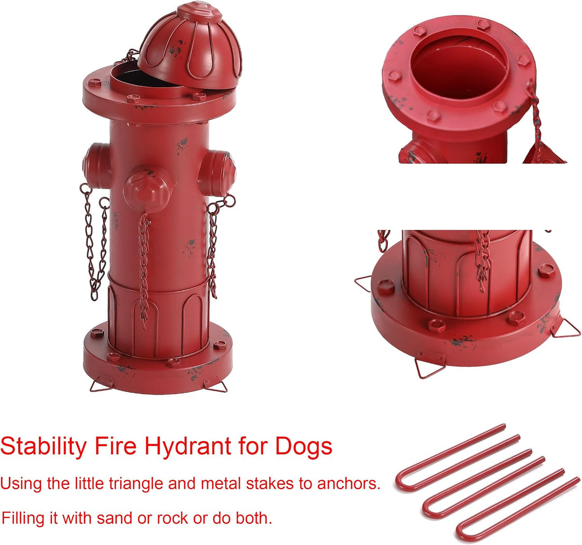 7.8" H Metal Potty Training Fire Hydrant for Dogs to Pee On Indoor - 16.5" - image 4