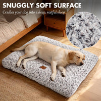 Dog Bed Crate Pad for Small Dogs 24"x18" Coffee – Essentials for Dogs - Medium 30"x20" / Rosette Pattern Brown - image 2