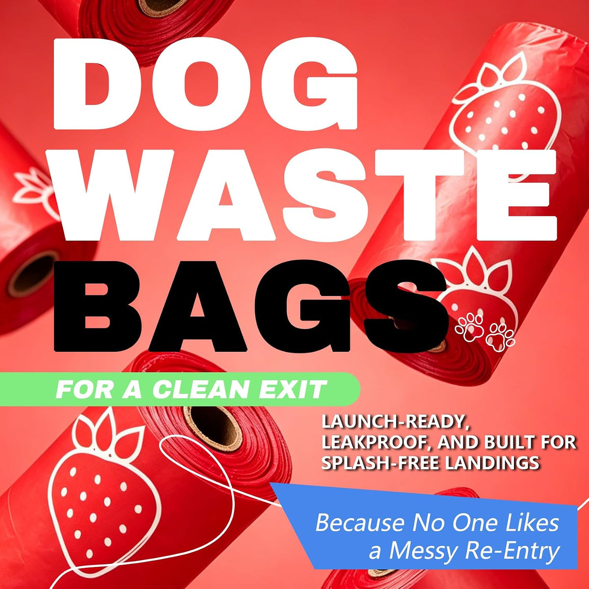 Cherry Blossom Scented Dog Poop Bags, 42 Rolls 630 counts - red / 360 Count (Pack of 1) - image 3