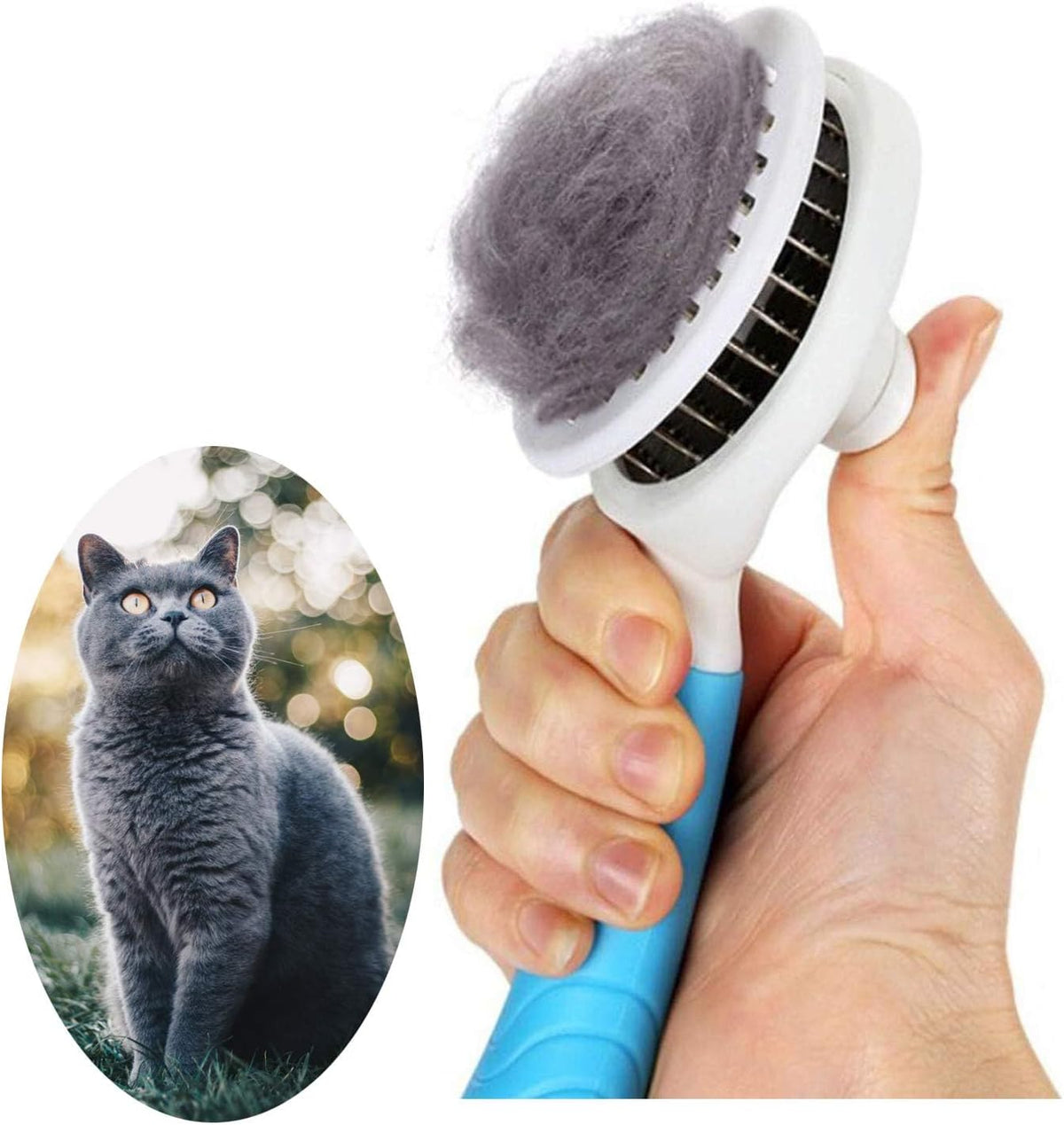 Self Cleaning Slicker Brush - 1Pack Blue