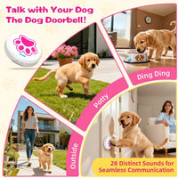 Dog Training Bells for Door - 2 White-pink Button - image 3