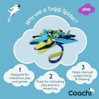 Coachi Tuggi Tug, Interactive Dog Toy for Tug of War & Play - Tuggi Spider - image 2