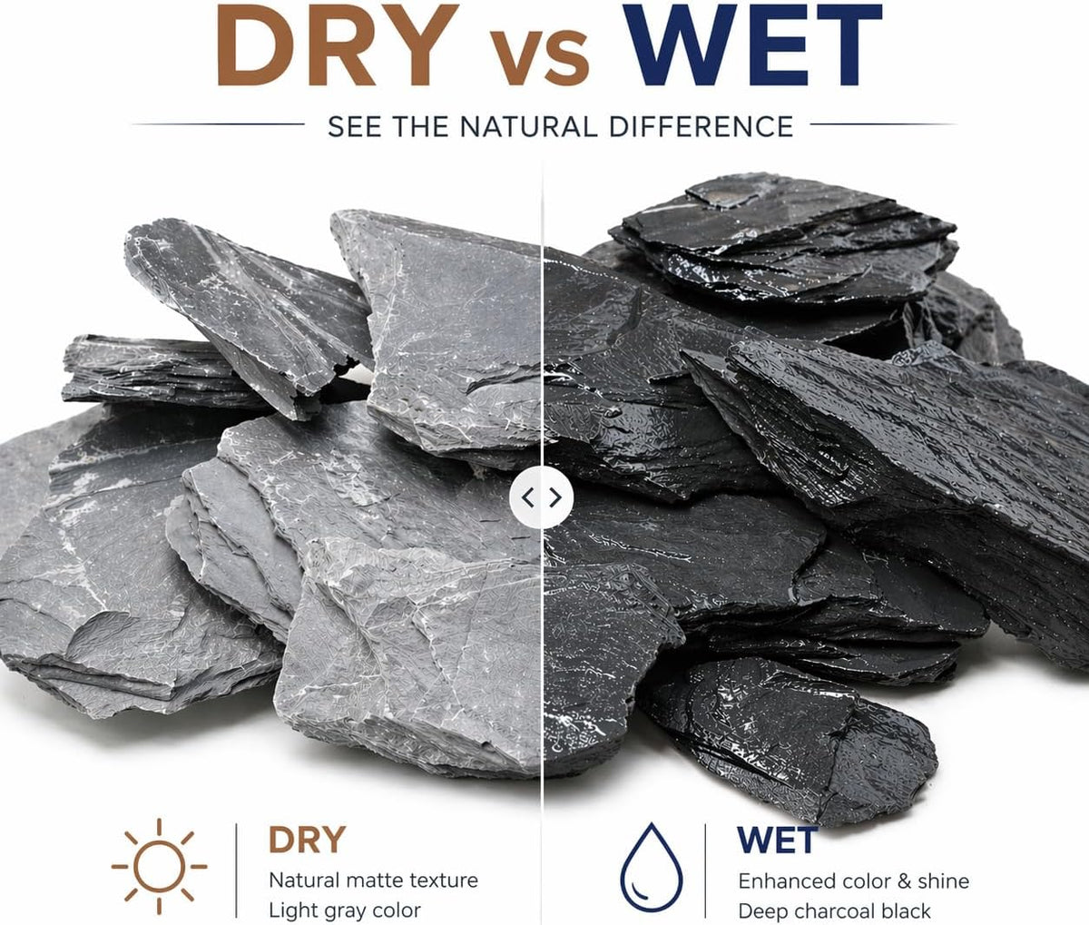 Aquarium Rock Natural Slate Rocks 2 to 4 inch Aquariums Stone - 5lb(2-6'') - image 3