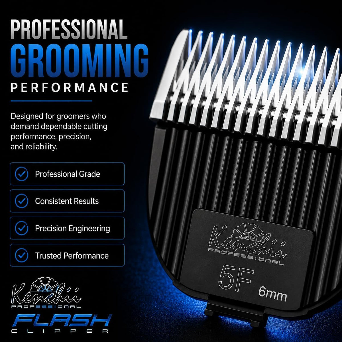 Kenchii Flash Clipper Blade Fine Detailer, Original Flash Only – Essentials for Dogs - 5F - image 4