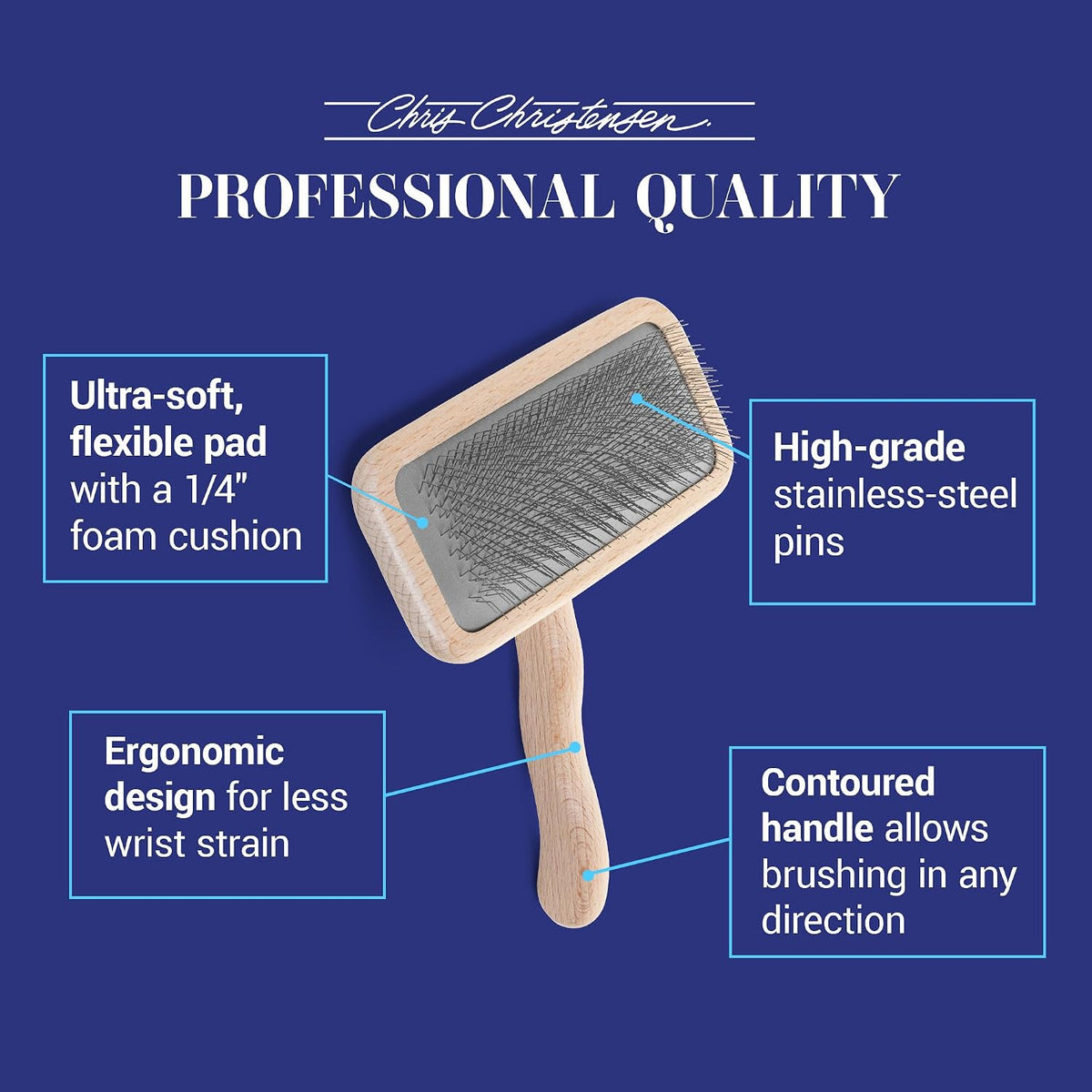 Chris Christensen Mark I Slicker Brush for Dogs - Mark III Medium - image 4