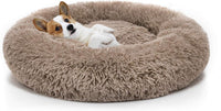 MIXJOY Orthopedic Dog Bed Comfortable Donut Cuddler Round Pet Beds - S(23’’x 23’’) / Brown