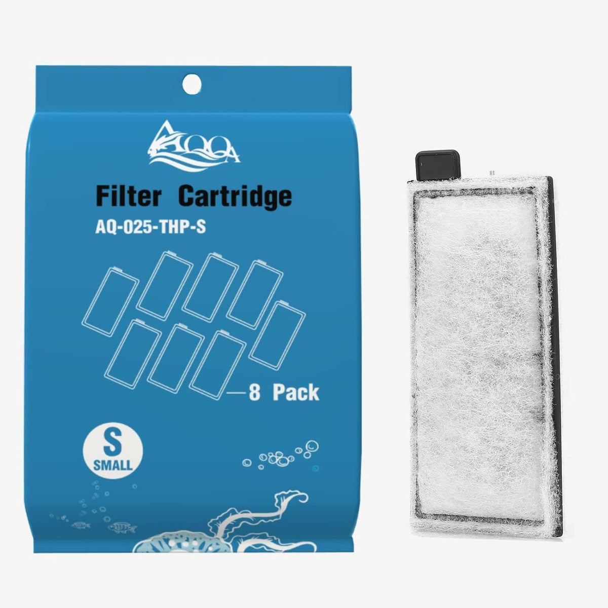 AQQA 8 Pack Aquarium Filter Cartridge Replacement Fish Tank Filter - 8 Pack Filter Cartridge-S - image 3