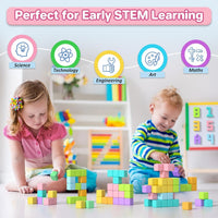 Large Magnetic Blocks,56PCS 1.34in 3D Building Cubes for Kids Ages 3+ – Fun for Kids & Family - Pastel-28PCS（1.34in） - image 3