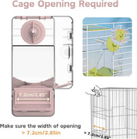 Automatic Bird Feeder, Bird Cage Feeder with Perch Multi-Functional Holder for Fruits Vegetables - Pink - image 4