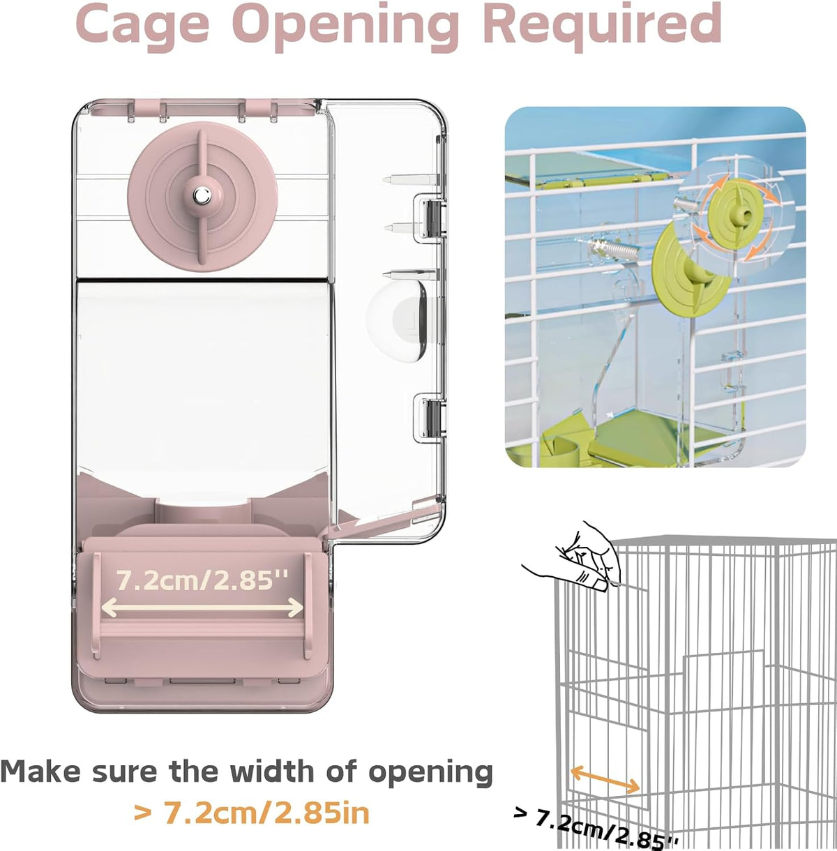 Automatic Bird Feeder, Bird Cage Feeder with Perch Multi-Functional Holder for Fruits Vegetables - Pink - image 4