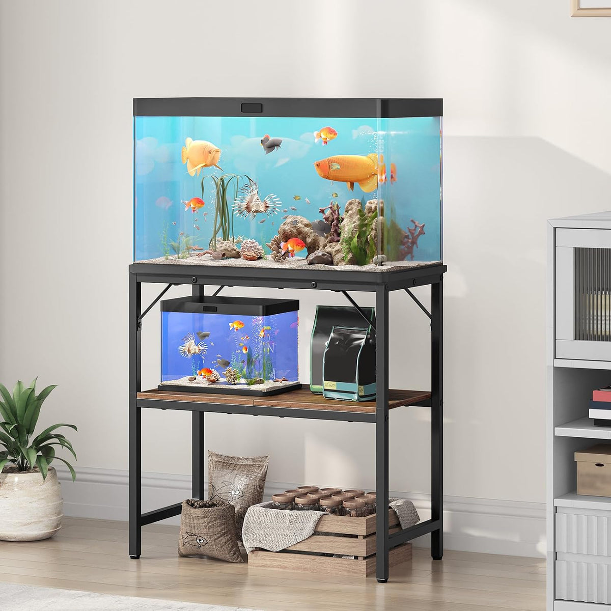 MAHANCRIS 20 Gallon Fish Tank Stand - Rustic Brown / 20 Gallon - image 3