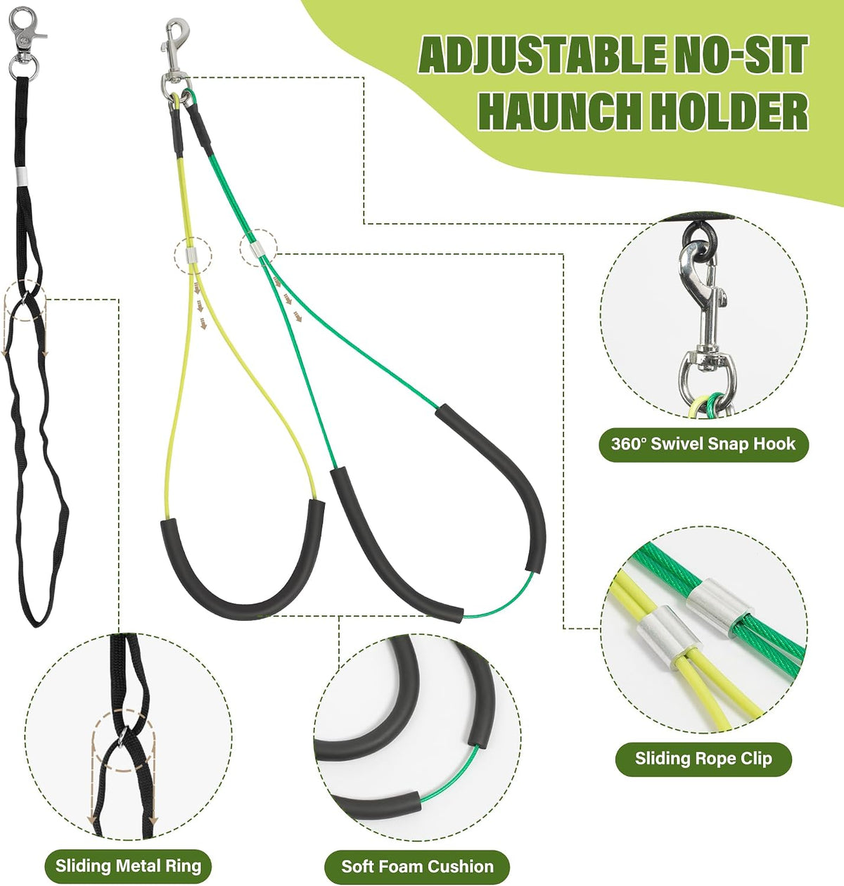 Dog Grooming Arm 35" with Hammock - Black - image 2