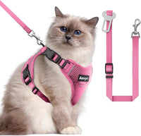 Cat Harness, Cat Harness and Leash for Walking - Pink / L(13-18lb)