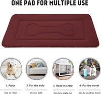 Large Dog Bed Soft Dog Crate Pad Mat 42 in Non-Slip Bottom Washable - 36.0"L x 23.0"W x 1.2"Th / Dark Red - image 4