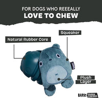 Barkbox Grey Bear Hugger Super Chewer 2-in-1 Plush Exterior Hard Core Plush Toy, Large Breeds