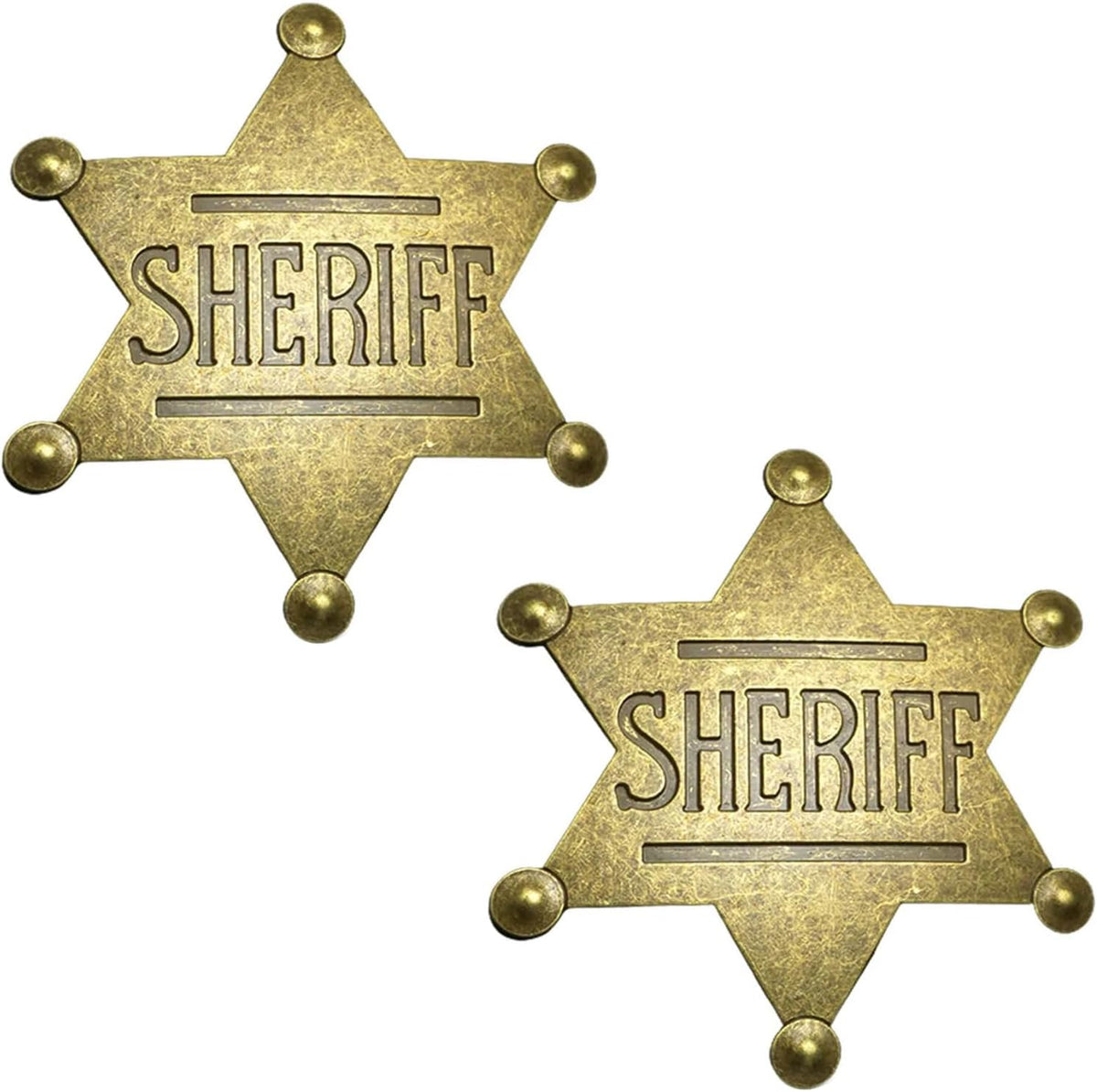 iMagitek 2-pack metal western sheriff star badges for costumes and cosplay