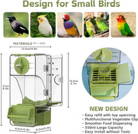 Automatic Bird Feeder, Bird Cage Feeder with Perch Multi-Functional Holder for Fruits Vegetables - Green - image 3