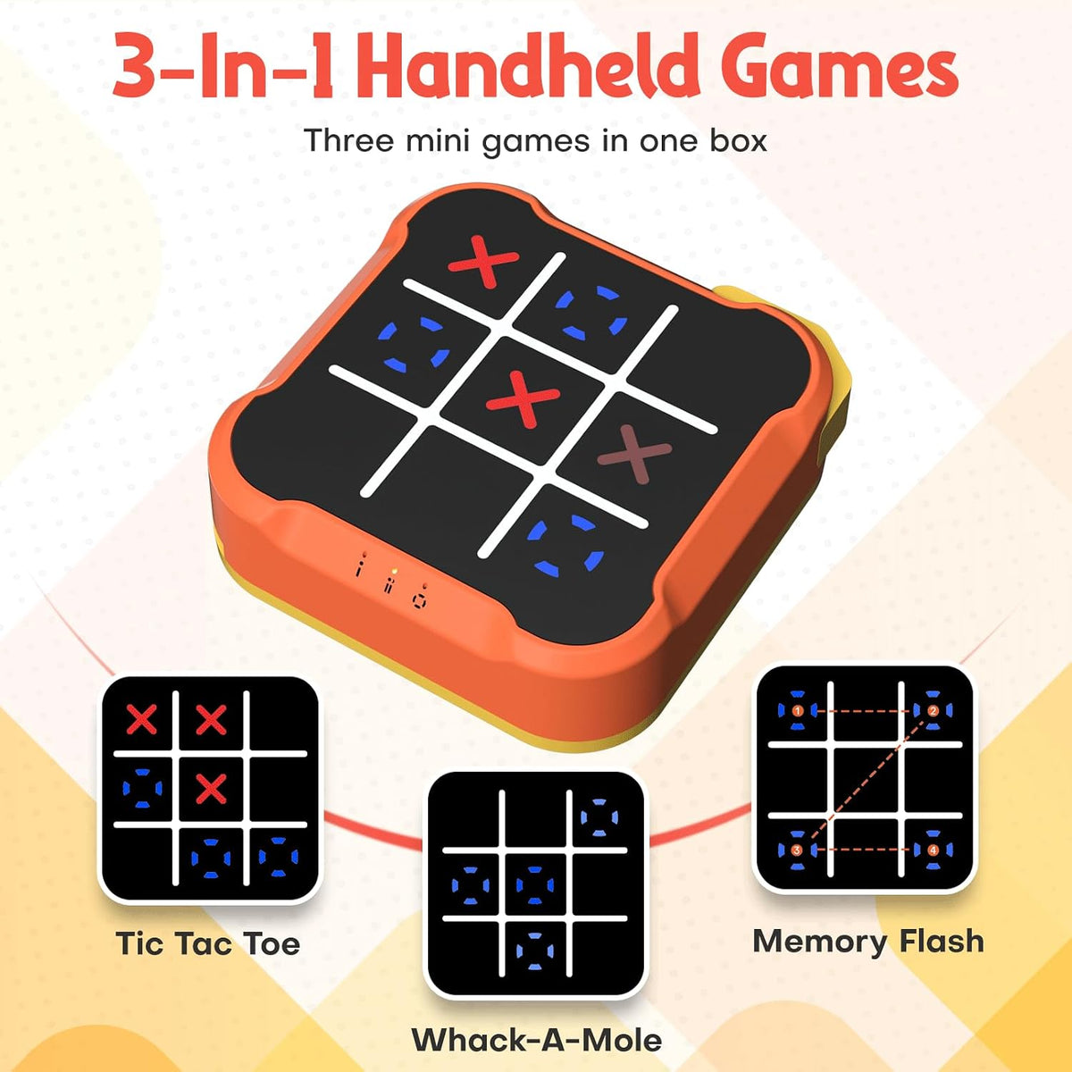 Bacare Tic Tac Toe Bolt handheld electronic game with lit-up grid - view 9