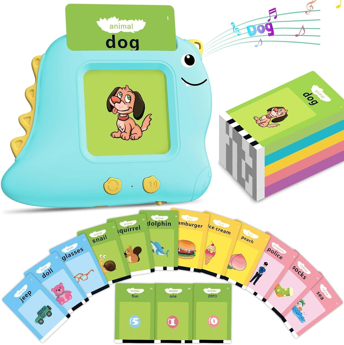 Alotwan Talking Flash Cards with 510 Sight Words - Blue / 510 Words English