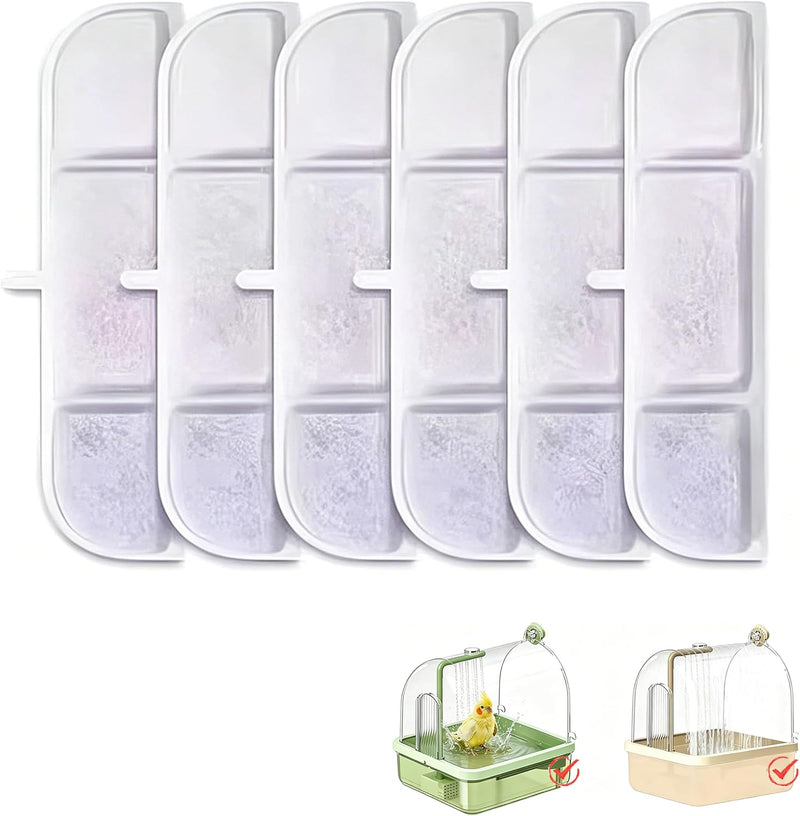 Bird Bath for Cage Clear Automatic Pump Parrot Shower for Parakeets - White
