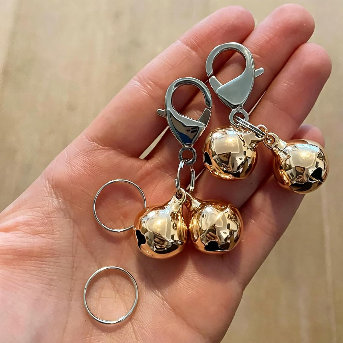 4 Sets Cat Bell for Dog Collar Charm Training Pet Pendant Accessories - X-S / Gold - image 2