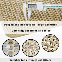 Cat Litter Mat, Honeycomb Double Layer Litter Trapping Mat – Daily Care for Cats - Beige / 30x22 Inches - image 4