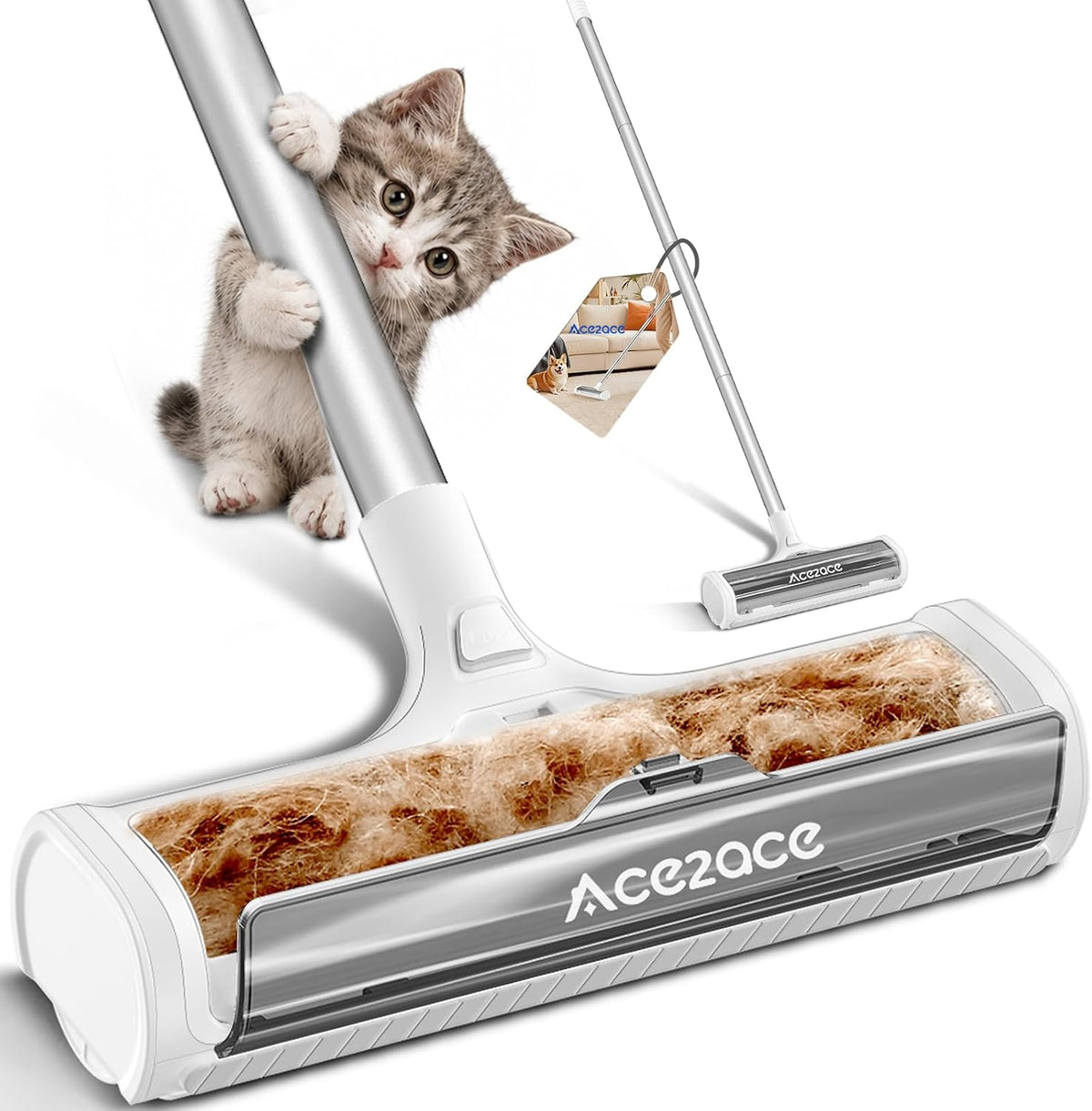 ACE2ACE A3 Pro Carpet Roller for Pet Hair - Gray