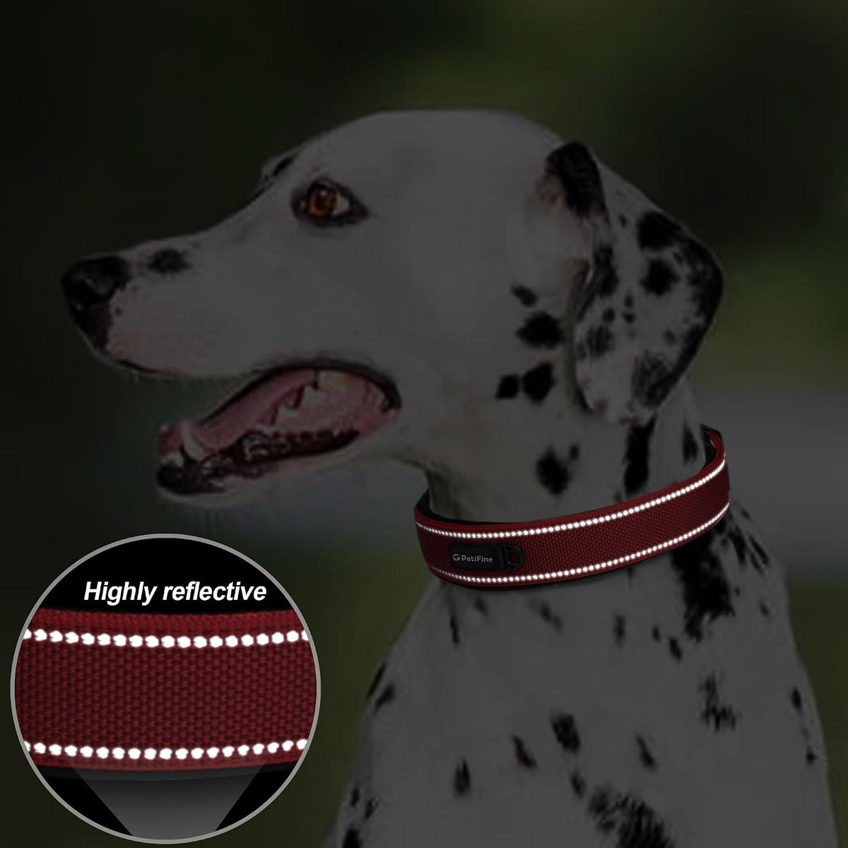 PetiFine Dog Collars for Medium Dogs - Red / Medium (14.5"-19") - image 4